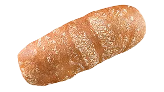 längliches Gebäckstück mit Mehl auf der Kruste