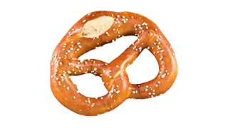 eine mit Salz bestreute Laugenbrezel