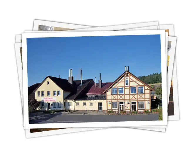 Foto Collage des Gebäudes der Holzofenbäckerei in Pegnitz